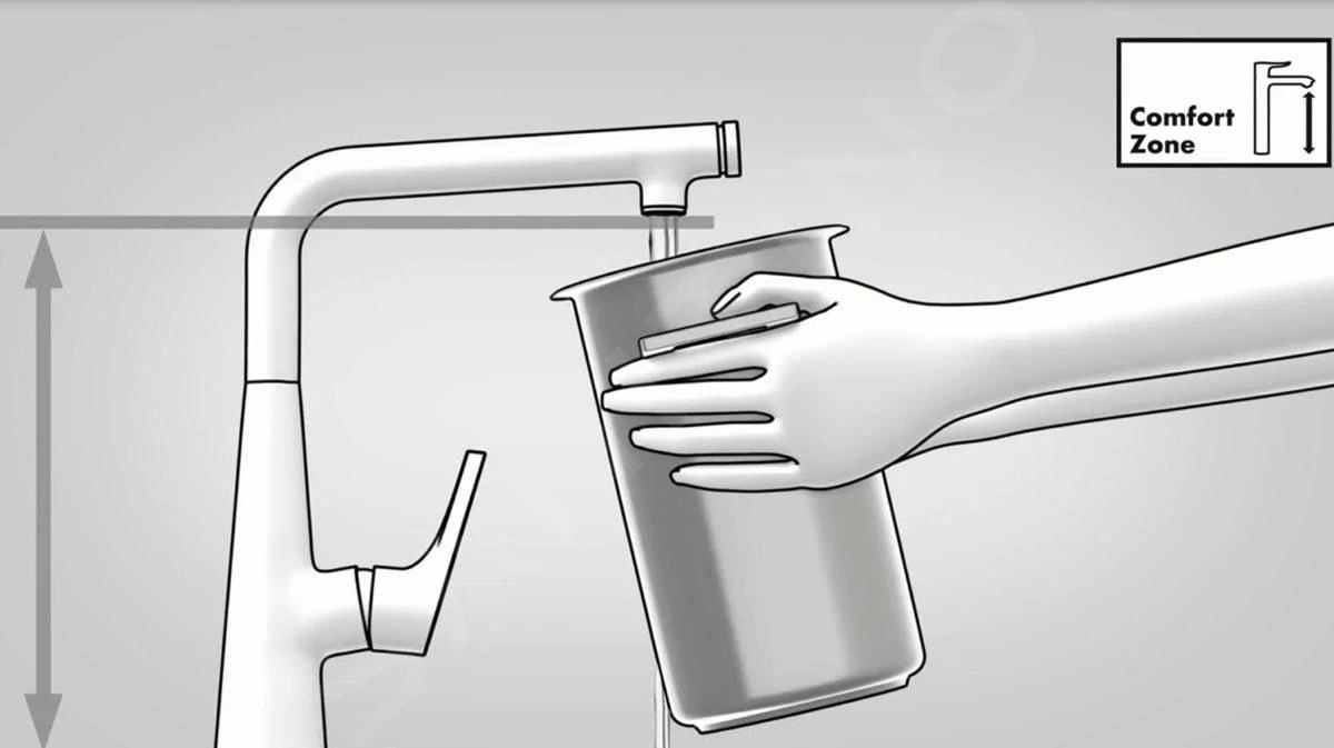 Hansgrohe Vernis Blend - Wastafelkraan, EcoSmart, Mat Zwart 71580670 - Afbeelding 4