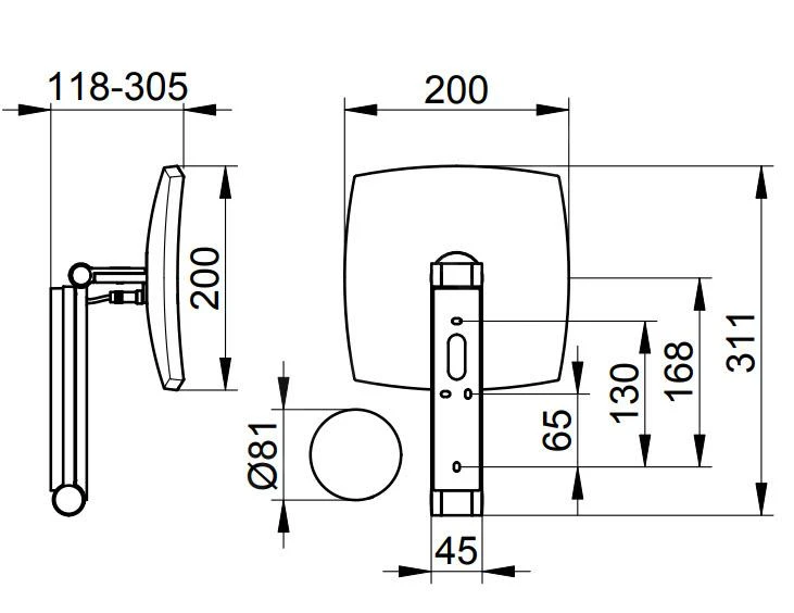 Keuco Make-up Spiegels - Make-up Spiegel Met LED Verlichting, Wandbevestiging, Chroom 17613019002 - Afbeelding 2