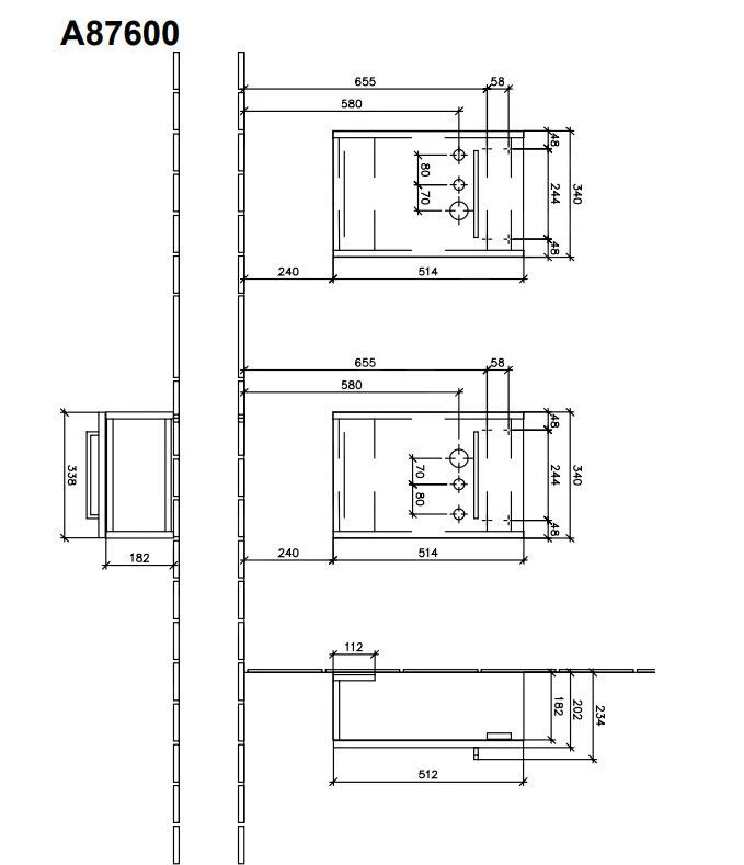 Villeroy & Boch Avento - Wastafelonderkast, 340x514x202 Mm, 1 Deur, Oak Kansas A87600RH - Afbeelding 2
