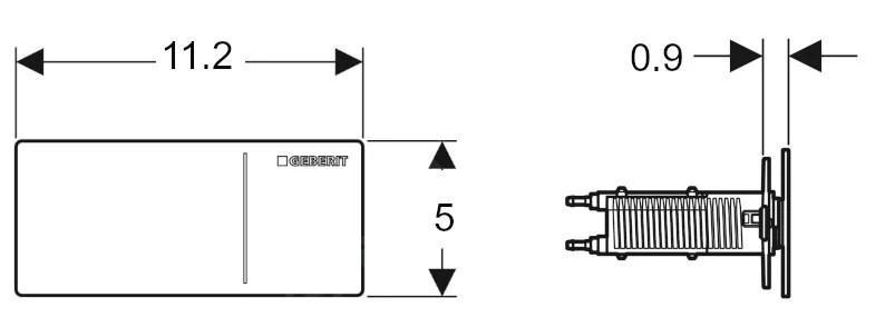 Geberit Omega70 - Bedieningsplaat, Glas/lava 115.084.JK.1 - Afbeelding 2