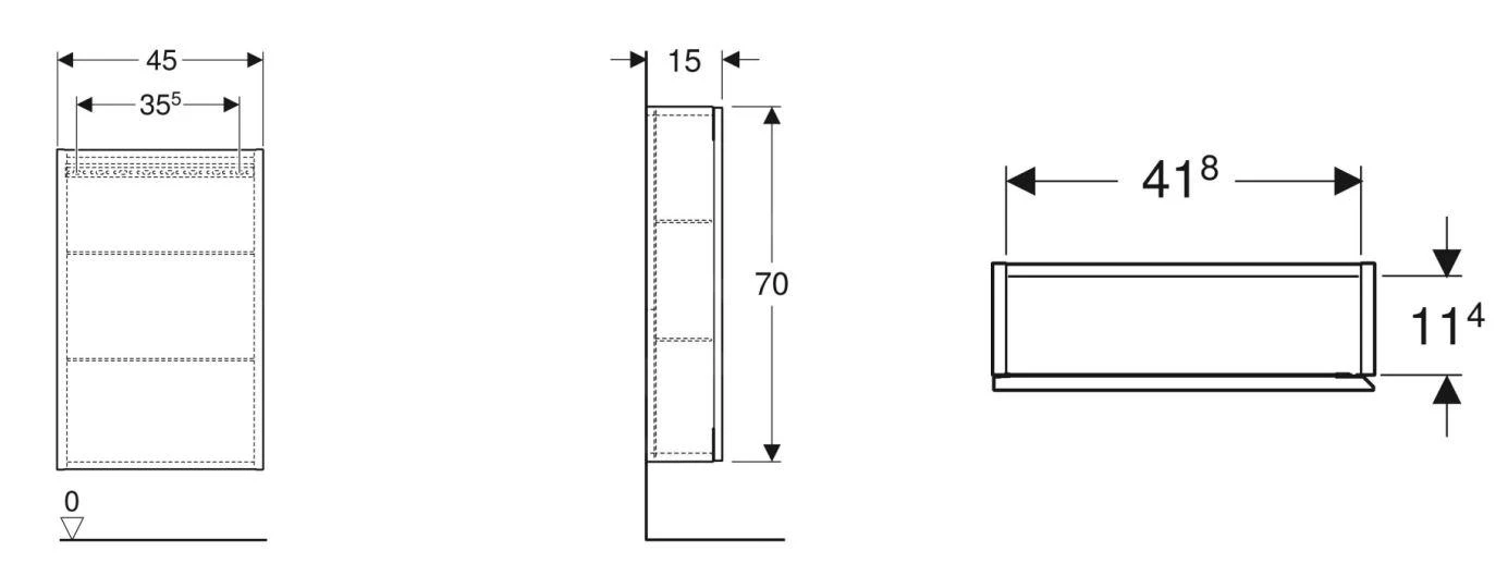 Geberit ICon - Bovenkast 450x700x150 Mm, 1 Deur, Scharnieren L/R, Glanzend Wit 502.318.01.1 - Afbeelding 2