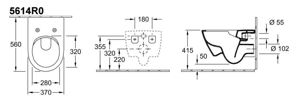 Villeroy & Boch Subway 2.0 - Wandcloset, DirectFlush, CeramicPlus, Alpine Wit 5614R0R1 - Afbeelding 2