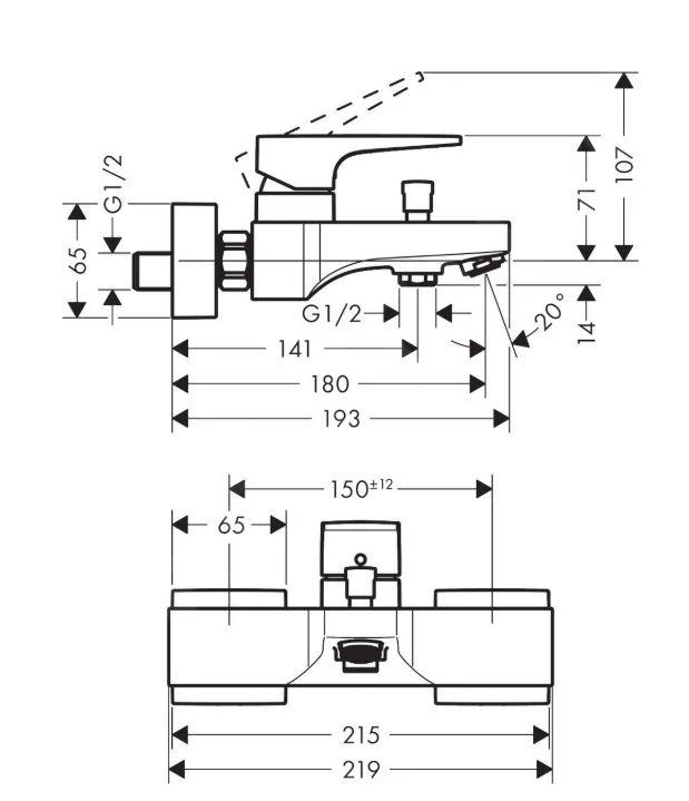 Hansgrohe Metropol - Badmengkraan Opbouw, Chroom 32540000 - Afbeelding 2