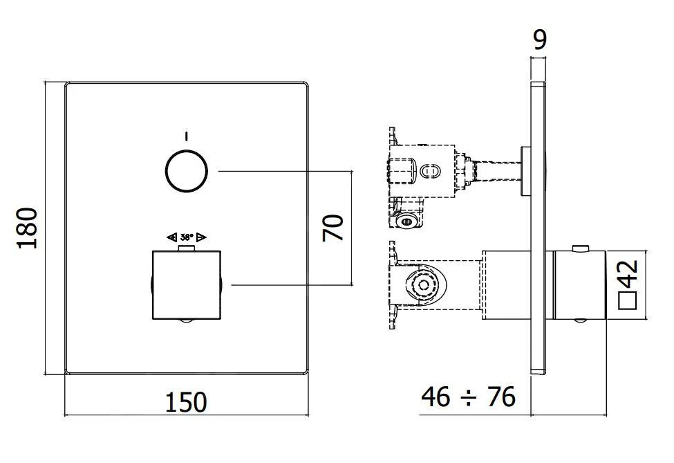 Paffoni Compact Box - Inbouw Thermostatische Douchekraan, Rvs CPT513ST - Afbeelding 2