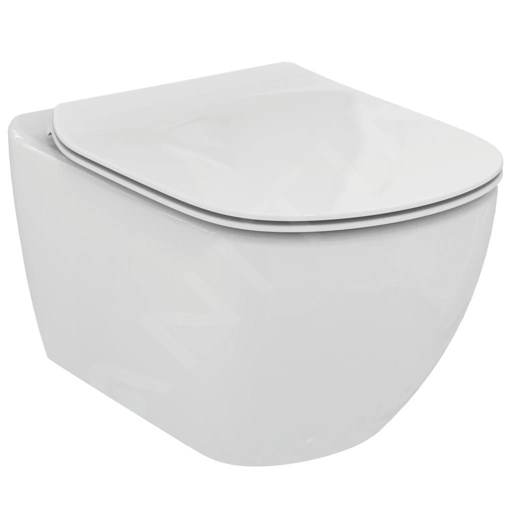 Geberit Duofix - Inbouwreservoir Voor Hangend Toilet Met SIGMA01 Bedieningsknop, Glanzend Chroom + Ideal Standard Tesi - Hangend Toilet En Wc-bril 111.300.00.5 NF2 - Afbeelding 4