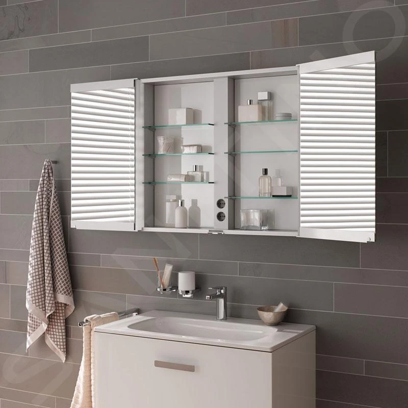 Keuco Royal Match - Spiegelkast Met LED-verlichting, Inbouw, 650x700x149 Mm, Zilver Geanodiseerd 12811171311 - Afbeelding 6