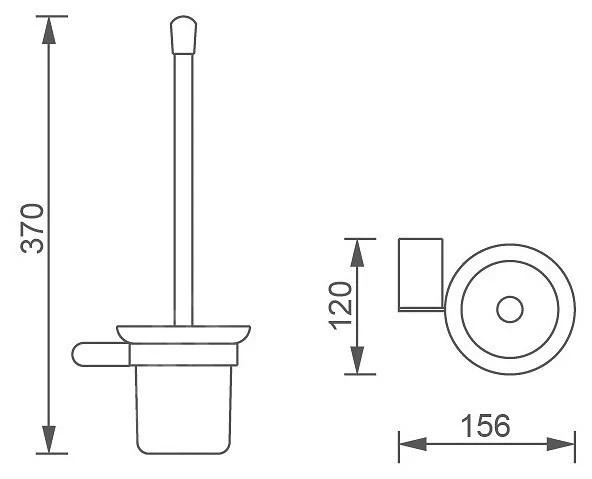 Novaservis Titania Naty - WC-borstel Wandmodel Met Houder, Zwart/mat Glas 66633,5 - Afbeelding 2