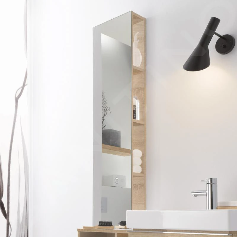 Geberit ICon - Rek Met Spiegel 280x1200x140 Mm, Eikenhout 841030000 - Afbeelding 3