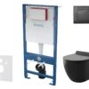 Kielle Genesis - Set Voorwandinstallatie, Toilet Gaia, Toiletbril Softclose En Bedieningspaneel Gemini III, Mat Zwart 30505SS12