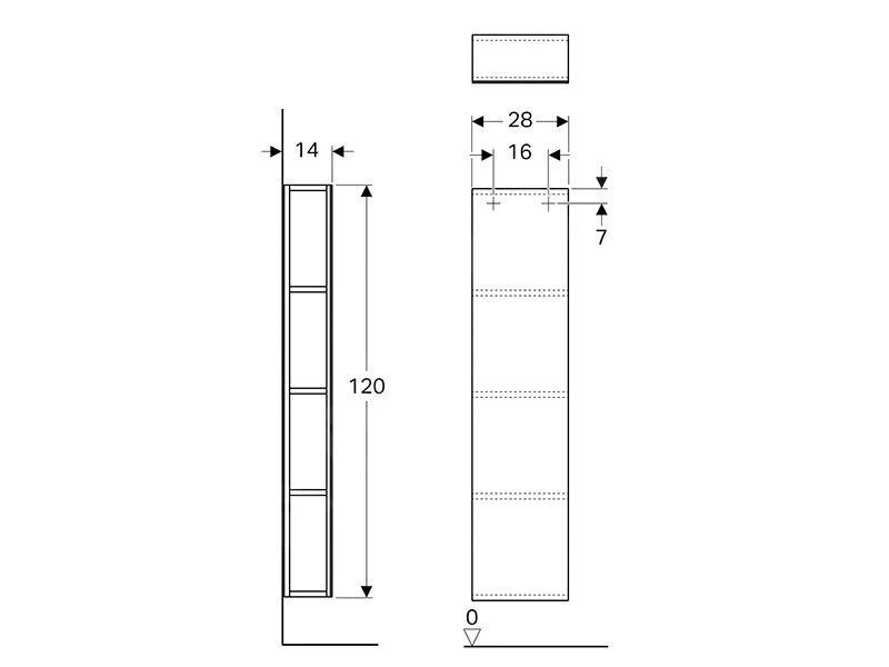 Geberit ICon - Rek Met Spiegel 280x1200x140 Mm, Eikenhout 841030000 - Afbeelding 2