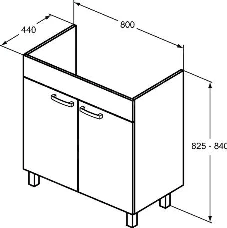 Ideal Standard Tempo - Wastafelonderkast 800x440x740 Mm, Zand Eiken E3241OS - Afbeelding 2