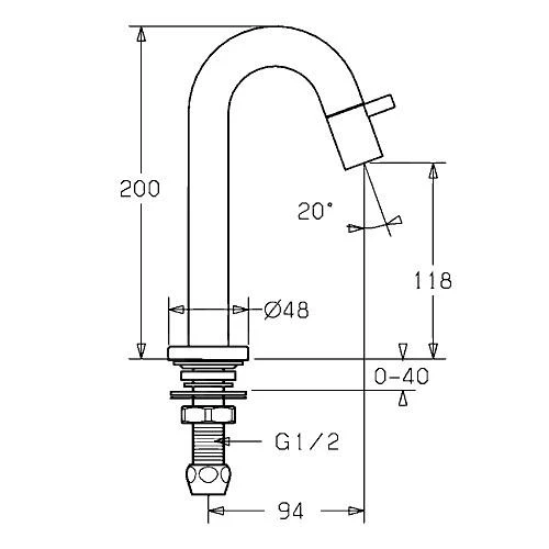Hansa Nova Style - Wastafelkraan, Zwart 5093810184 - Afbeelding 2
