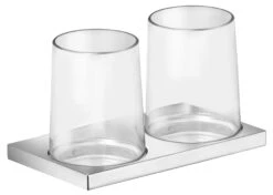Keuco Edition 11 - Tandenborstelbekers Met Houder, Glas/chroom 11151019000