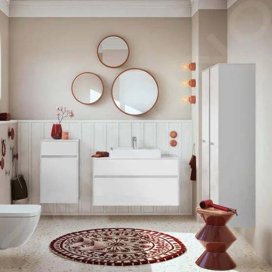 Villeroy & Boch Collaro - Zijkast, 404x748x349 Mm, 1 Deur, Scharnieren Links, Glossy White C03200DH - Afbeelding 3