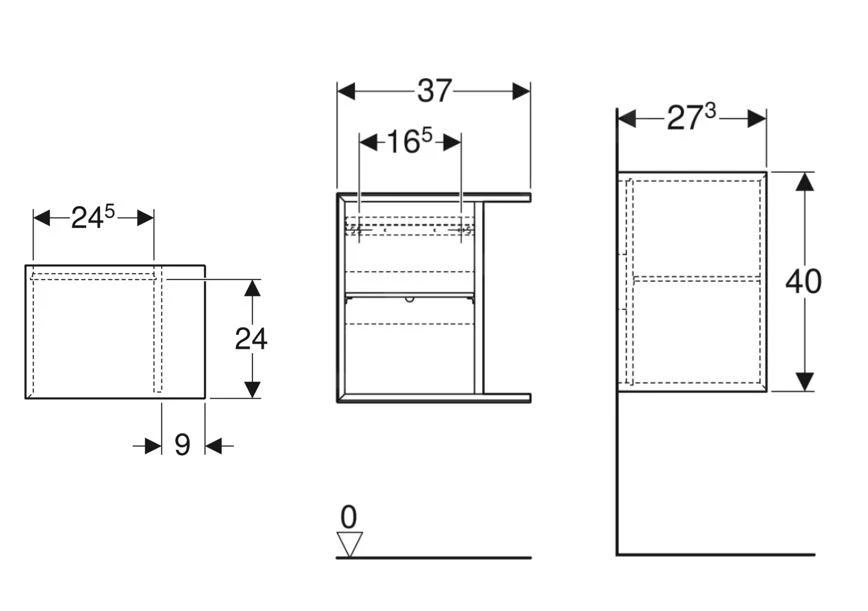 Geberit ICon - Zijkast 37x40x27 Cm, Open, Glanzend Wit 502.325.01.1 - Afbeelding 2