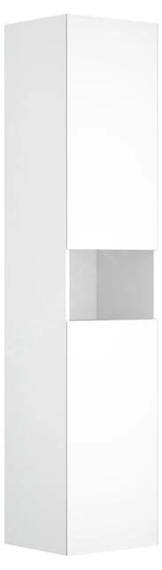Keuco Stageline - Hoge Kast, 400x1800x360 Mm, 2 Deuren, Scharnieren Rechts, Met Verlichting, Wit 32831300102