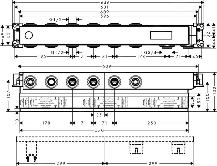 Axor Inbouwdelen - Select Inbouwdeel Voor 4 Functie 18312180 - Afbeelding 2