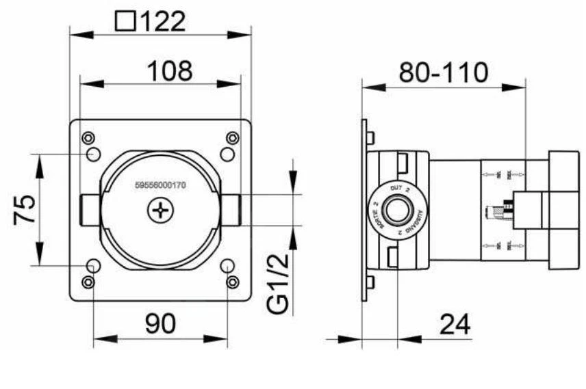 Keuco Toebehoren - Inbouwdeel DN15 59556000170 - Afbeelding 2