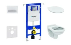 Geberit Duofix - Set Voorwandinstallatie, Closet Alpha Met WC-zitting, SIGMA50 Bedieningsknop, Alpine Wit 111.355.00.5 ND8
