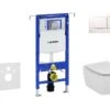 Geberit Duofix - Set Voorwandinstallatie, Toilet En Zitting Ideal Standard Tesi, Sigma30 Bedieningsplaat, Wit/chroom 111.355.00.5 NF5
